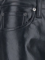 Black Pants With Belt Loops in Leather Blend