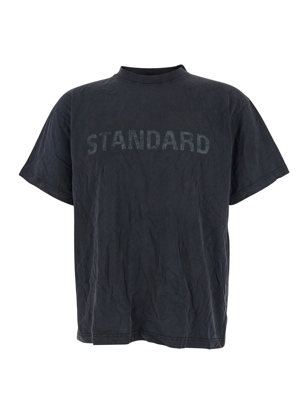 Balenciaga Black Crewneck T-Shirt With Logo Print