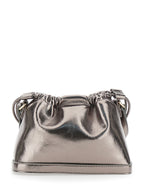 Metallic Shoulder Bag With Drawstring Closure
