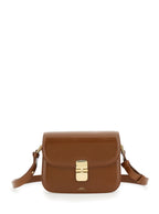 Brown Small Crossbody Bag With Embossed Logo