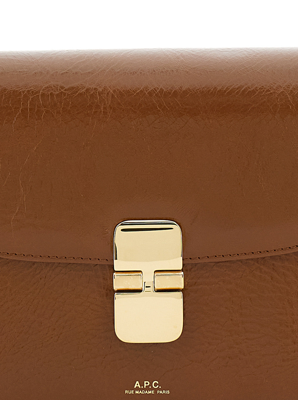 Brown Small Crossbody Bag With Embossed Logo