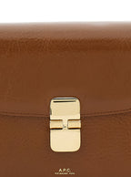 Brown Small Crossbody Bag With Embossed Logo