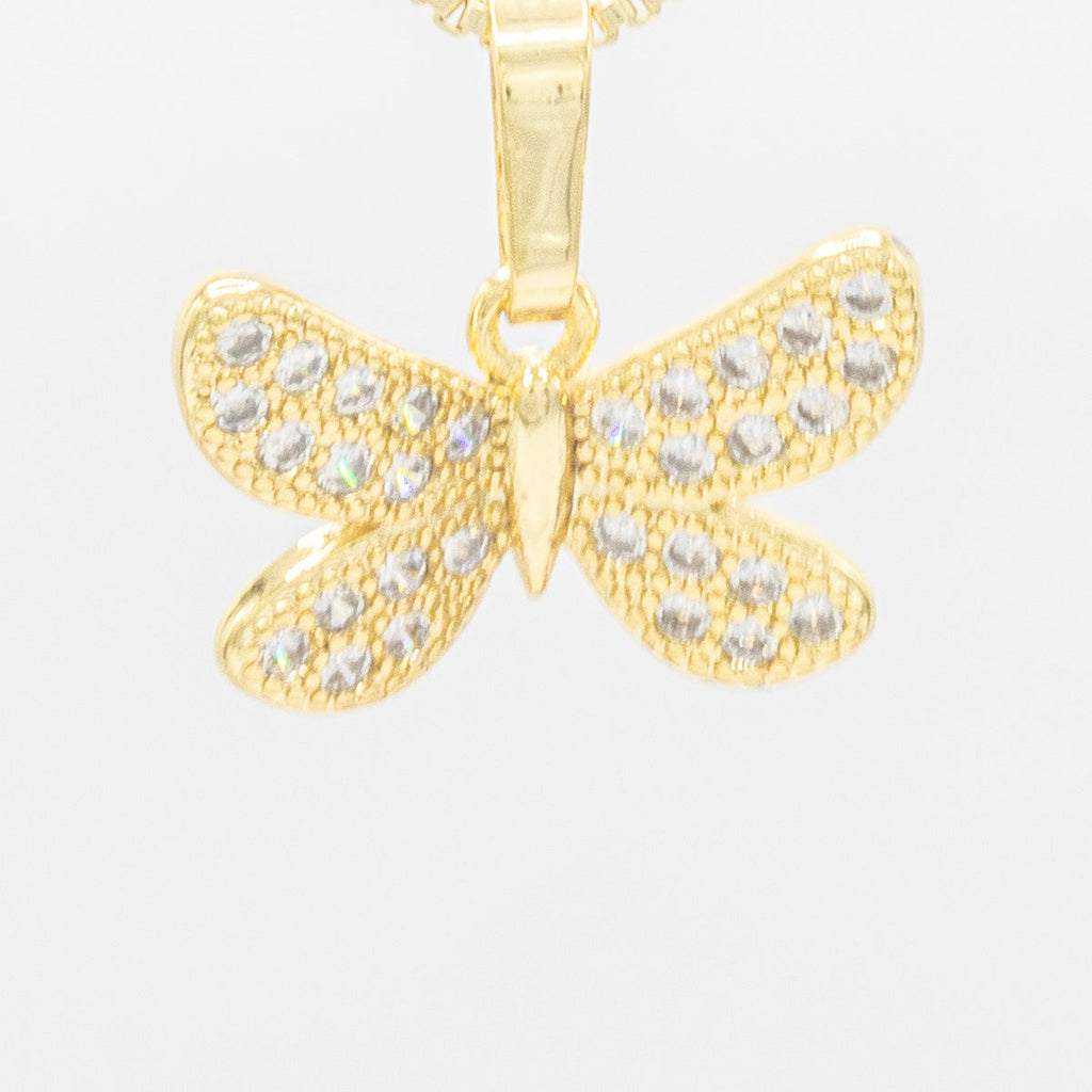 Butterfly 5 Cubic Zirconia Pendant 14K Gold Filled Women Jewelry
