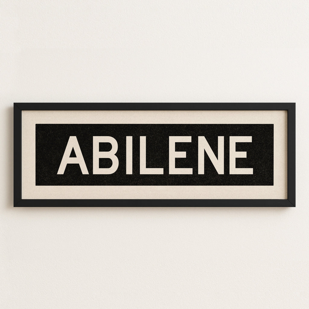 Framed Abilene Bus Scroll Sign