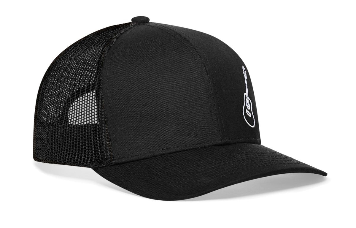 Acoustic Guitar Trucker Hat  |  Music Snapback