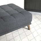 Addison Square Dark Grey Upholstered Ottoman