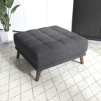 Addison Square Dark Grey Upholstered Ottoman
