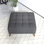Addison Square Dark Grey Upholstered Ottoman