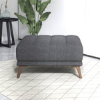 Addison Square Dark Grey Upholstered Ottoman