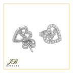 Heart 14 Cubic Zirconia Earrings 14K Gold Filled Silver Hip Hop Studs Jewelry Women