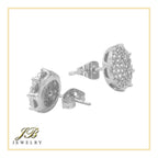 Round 2 Cubic Zirconia Earrings 14K Gold Filled Silver Hip Hop Studs Jewelry Women Men