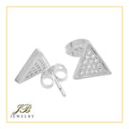 Triangle 14K Gold Filled Silver Earrings Cubic Zirconia Hip Hop Studs  Jewelry Men Women