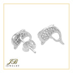 Dolphin 1 Cubic Zirconia Earrings 14K Gold  Silver Filled Hip Hop Studs Jewelry Women