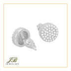 Round 4 Cubic Zirconia Earrings 14K Gold Filled Silver Hip Hop Studs Jewelry Women Men