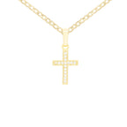 Cross Cubic Zirconia Pendant With Necklace Set 14K Gold Filled