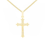 CZ Cross Cubic Zirconia Pendant With Necklace Set 14K Gold Filled