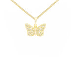 Butterfly Cubic Zirconia Pendant With Necklace Set 14K Gold Filled