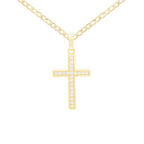Cross Cubic Zirconia Pendant With Necklace Set 14K Gold Filled