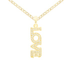 Cubic Zirconia 14K Gold Filled Long Love Pendant Necklace Set