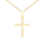 CZ Cross Cubic Zirconia Pendant With Necklace Set 14K Gold Filled