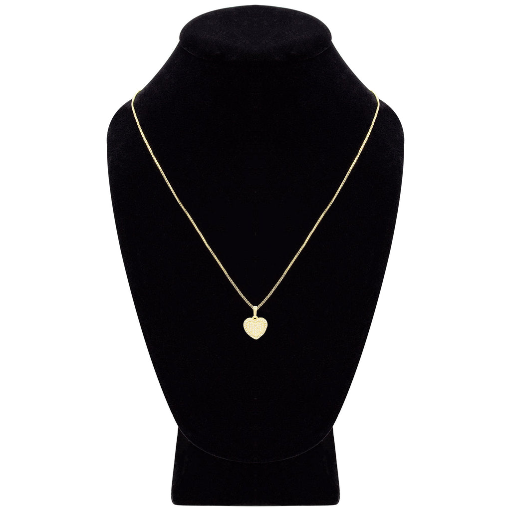 Cubic Zirconia 14K Gold Filled Dual Heart Pendant Necklace Set