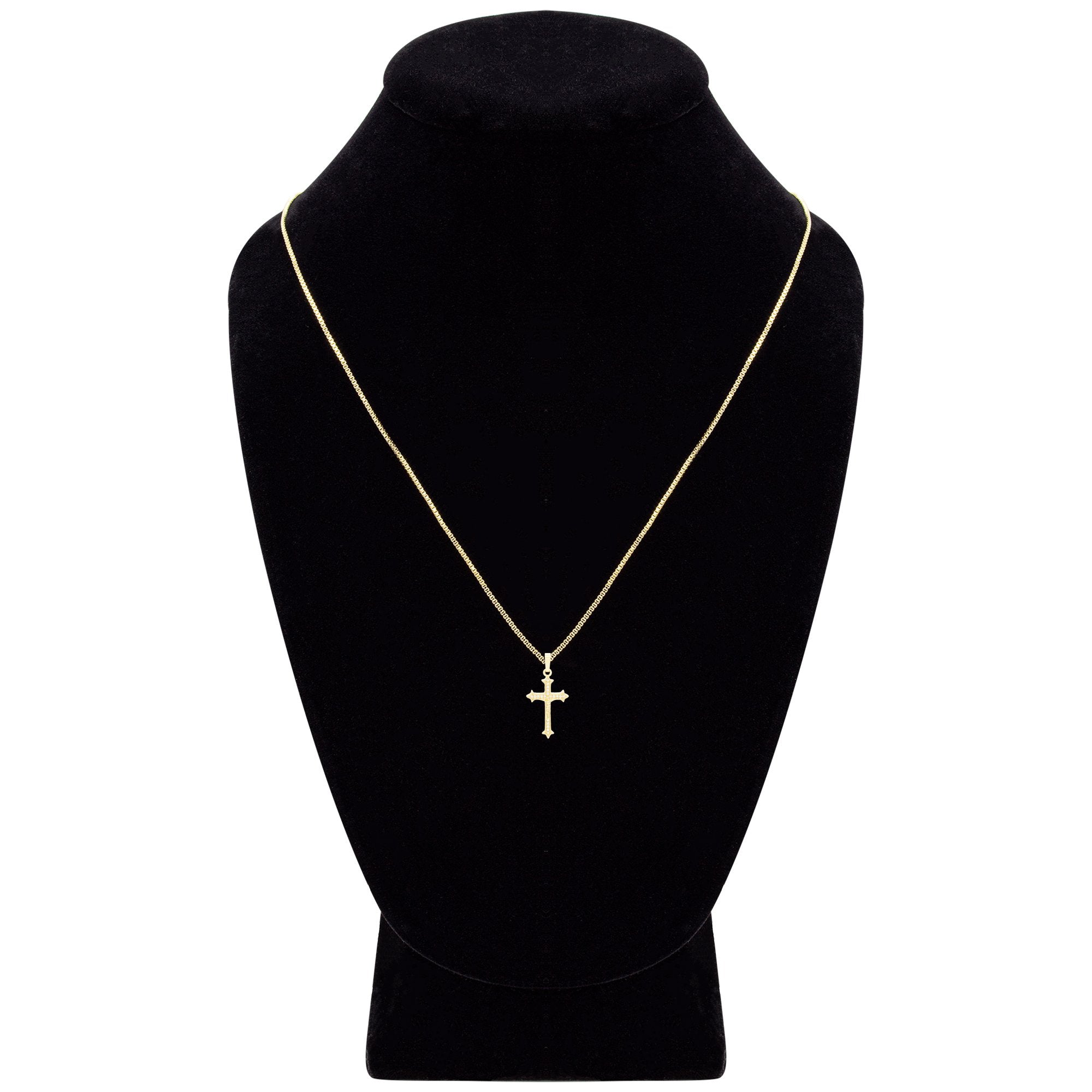 CZ Cross Cubic Zirconia Pendant With Necklace Set 14K Gold Filled