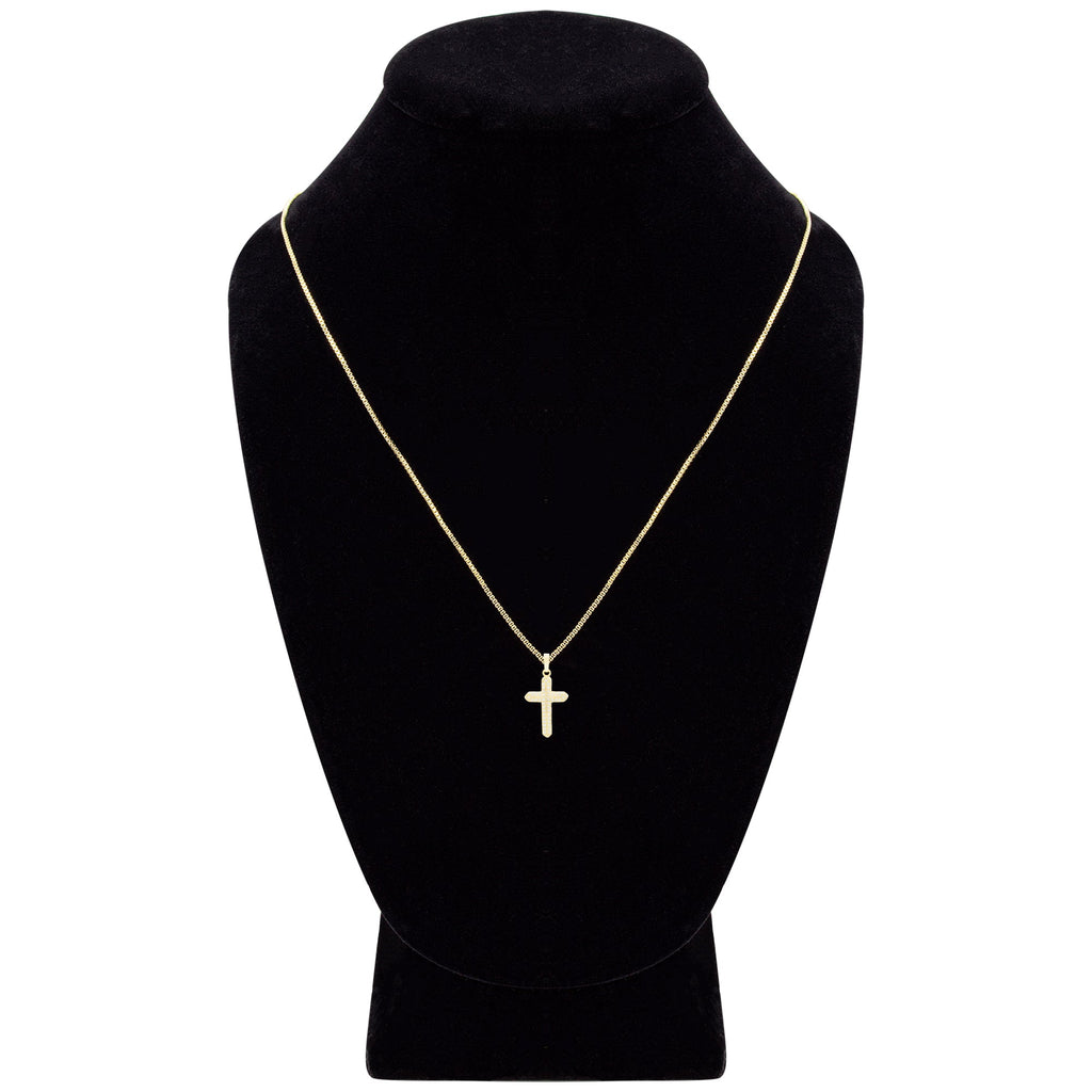 Cross 3 Cubic Zirconia Pendant With Necklace Set 14K Gold Filled