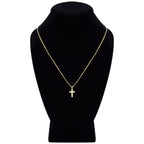 Cross 3 Cubic Zirconia Pendant With Necklace Set 14K Gold Filled