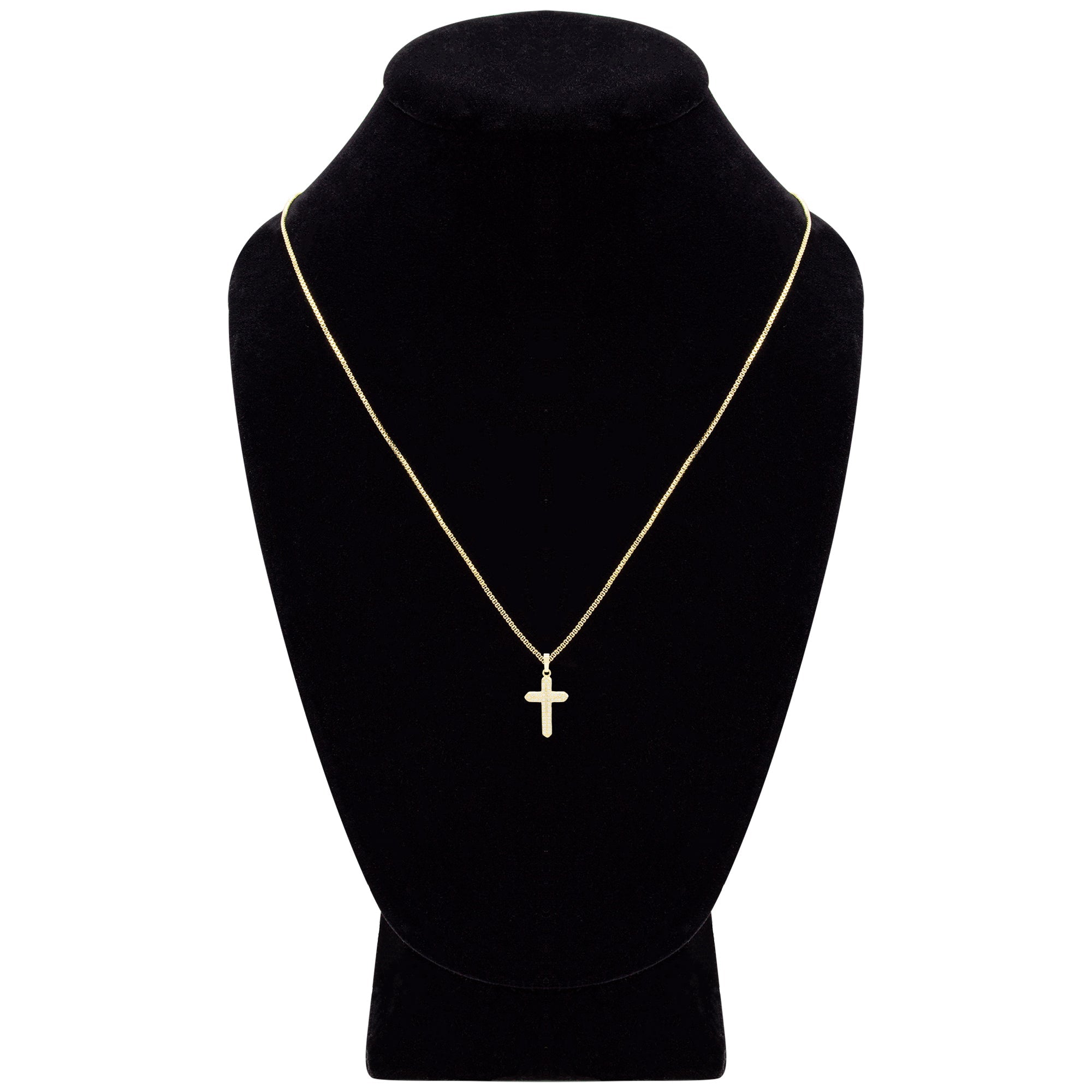 Cross 3 Cubic Zirconia Pendant With Necklace Set 14K Gold Filled