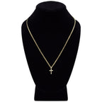 Cross Pendant Cubic Zirconia 14K Gold Filled Chain Necklace Set