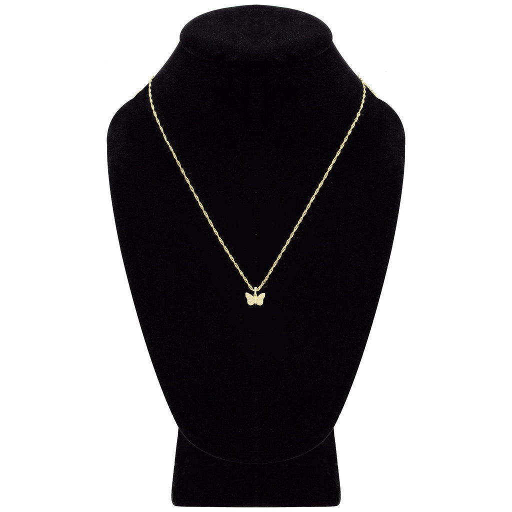 Butterfly Cubic Zirconia Pendant With Necklace Set 14K Gold Filled
