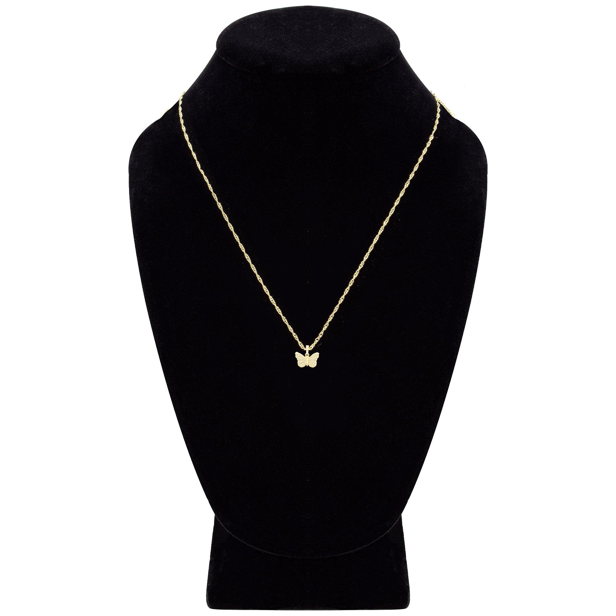 Butterfly Cubic Zirconia Pendant With Necklace Set 14K Gold Filled