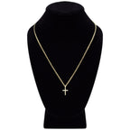 Elegant Cross Cubic Zirconia Pendant With Necklace Set 14K Gold Filled