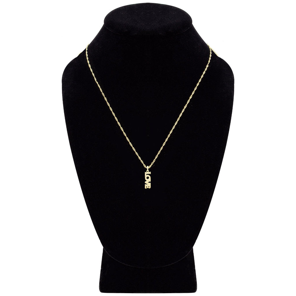 Cubic Zirconia 14K Gold Filled Long Love Pendant Necklace Set