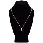 Cubic Zirconia Devil Anchor Cross Pendant 14K Gold Filled Necklace Set