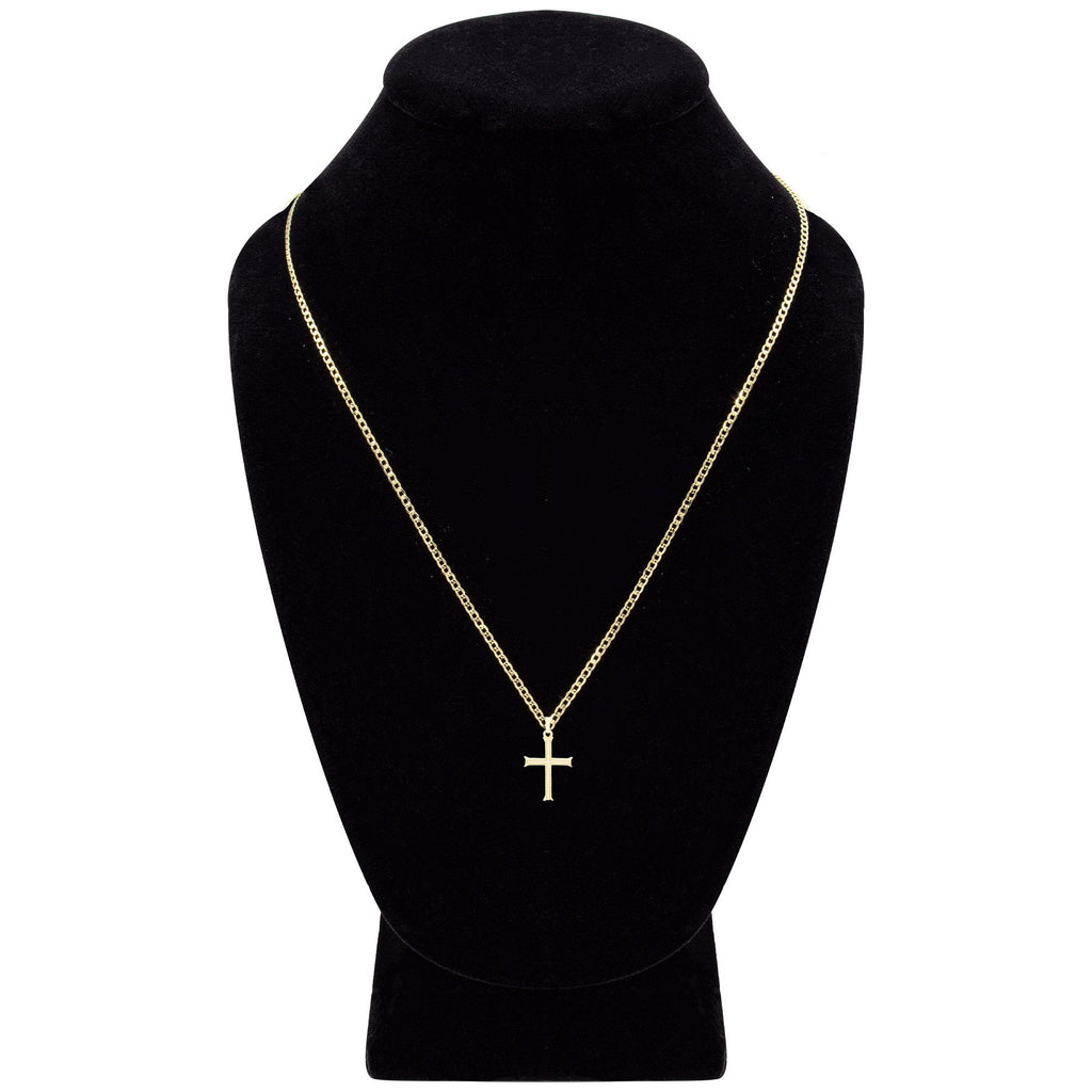 CZ Cross Cubic Zirconia Pendant With Necklace Set 14K Gold Filled