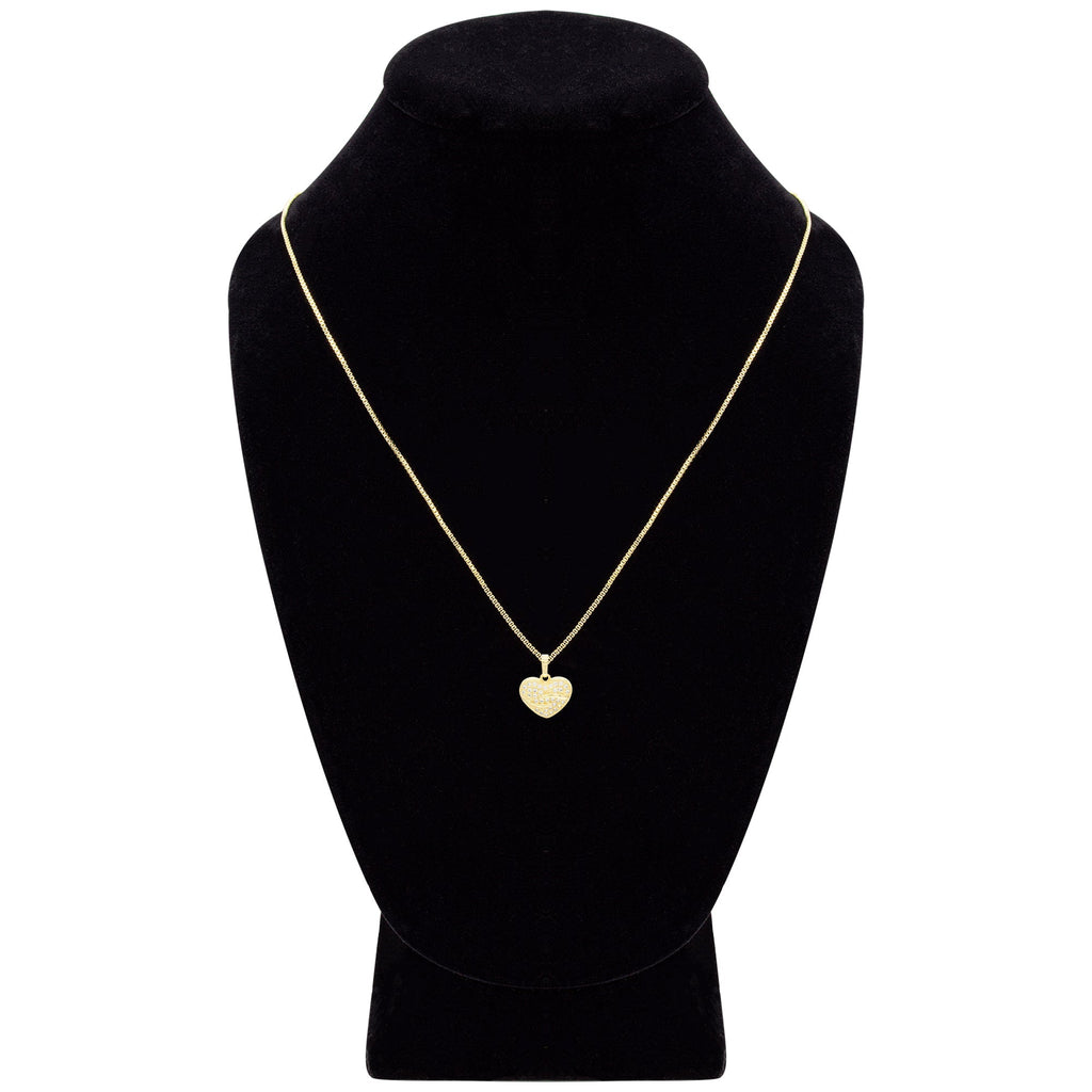 Cubic Zirconia 14K Gold Filled Heart Pendant Necklace Set