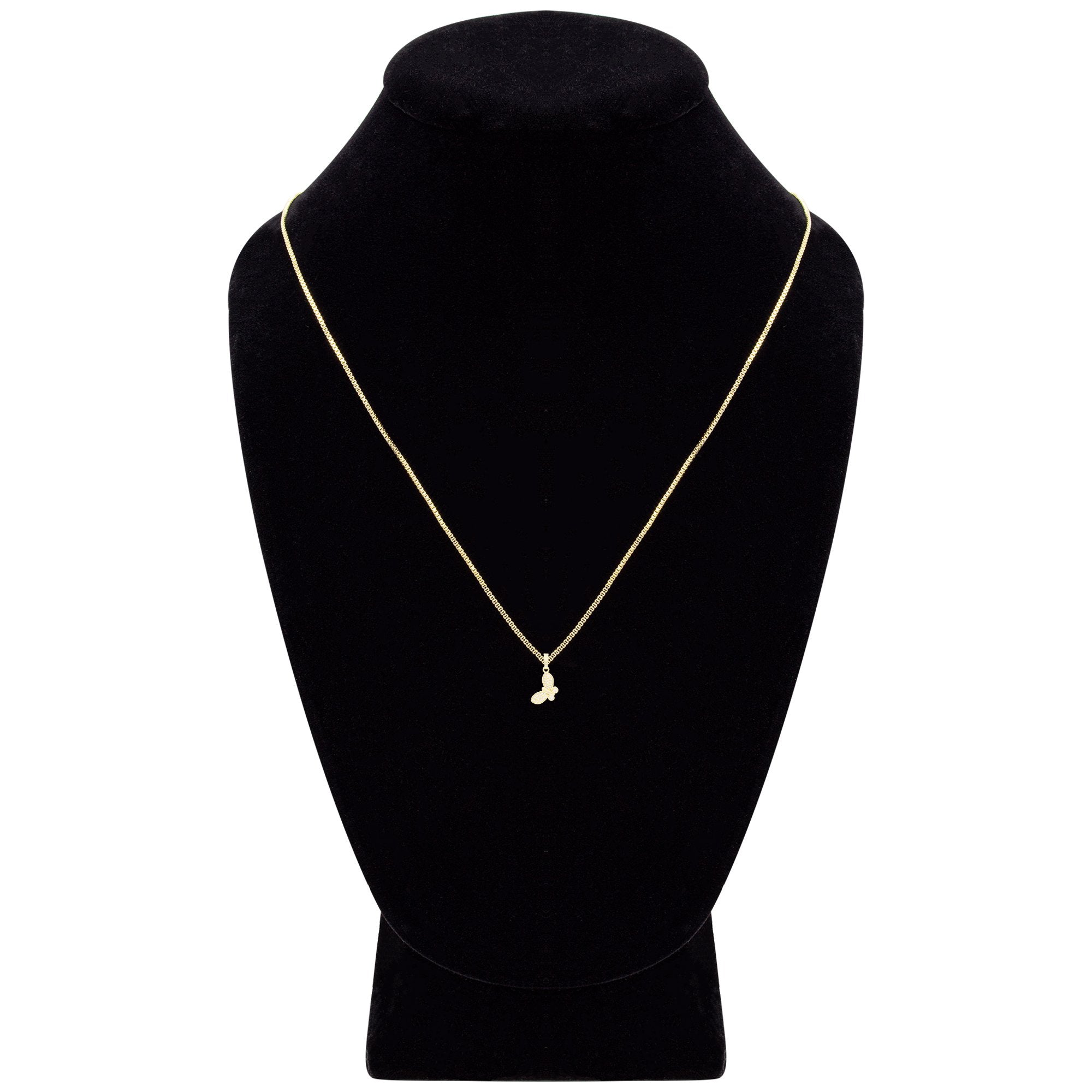 Flying Butterfly Cubic Zirconia Pendant With Necklace Set 14K Gold Filled