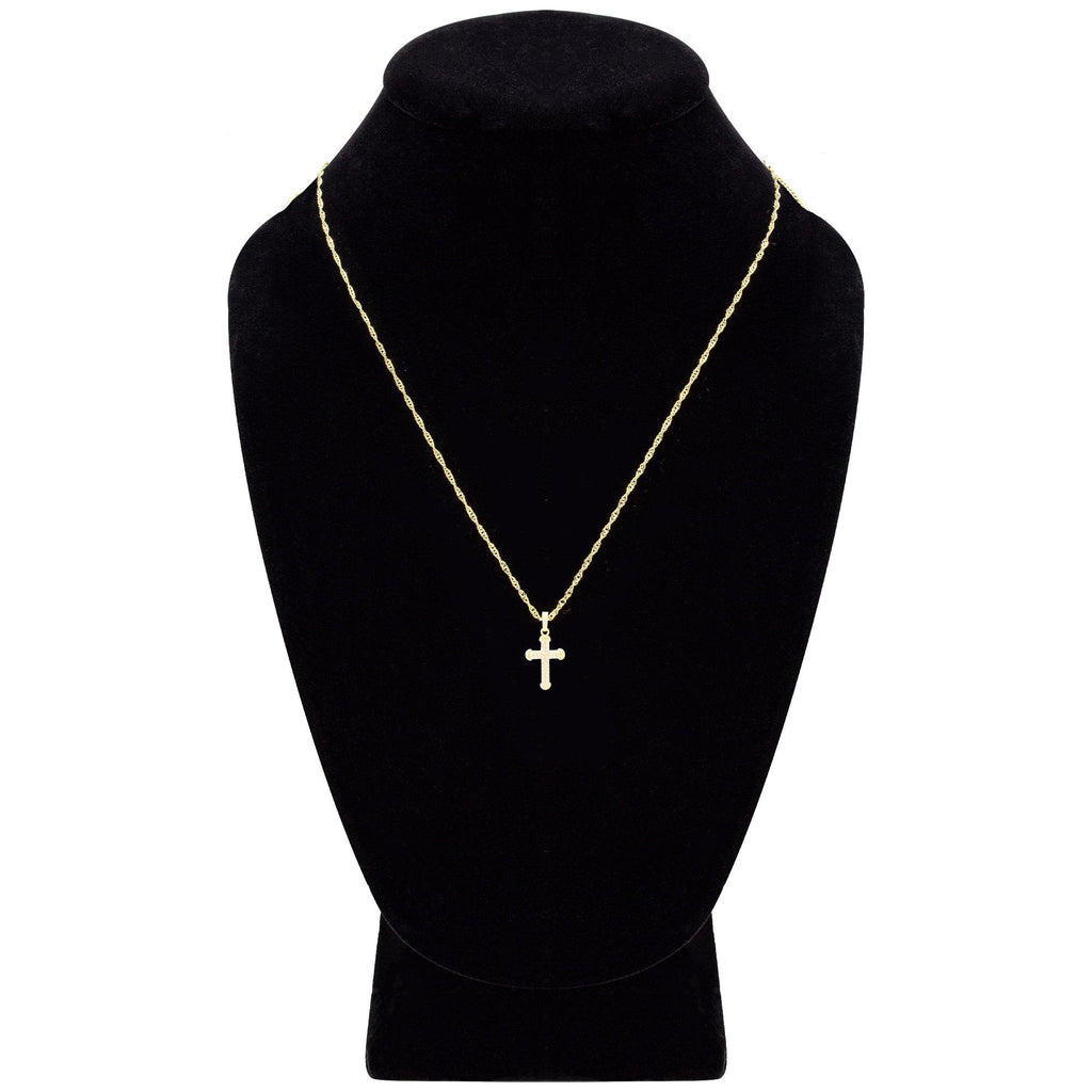 CZ Stone Accurate Cross Cubic Zirconia Pendant With Necklace Set 14K Gold Filled