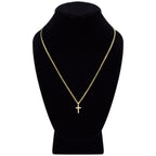 Cross Cubic Zirconia Pendant With Necklace Set 14K Gold Filled