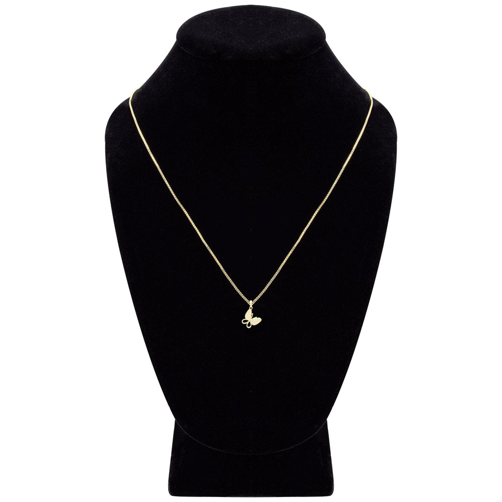 CZ Butterfly Cubic Zirconia Pendant With Necklace Set 14K Gold Filled