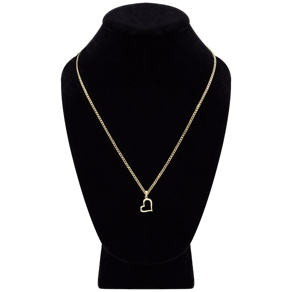 Cubic Zirconia 14K Gold Filled Heart Subtle Pendant Necklace Set