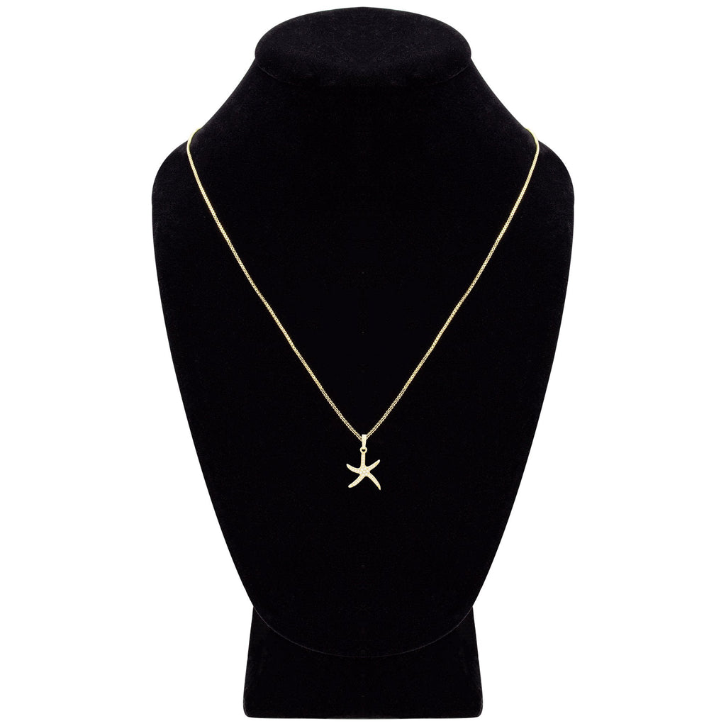 Ocean Starfish Cubic Zirconia Pendant With Necklace Set 14K Gold Filled