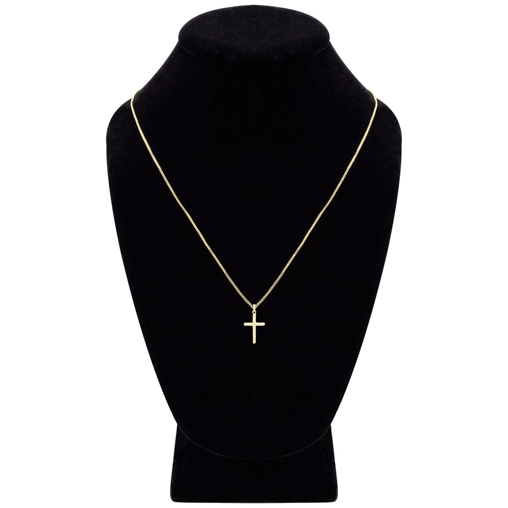 Thin Cross Cubic Zirconia Pendant With Necklace Set 14K Gold Filled