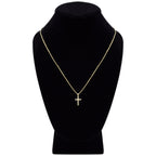 Thin Cross Cubic Zirconia Pendant With Necklace Set 14K Gold Filled