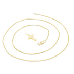 Cross 3 Cubic Zirconia Pendant With Necklace Set 14K Gold Filled