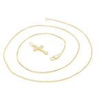 Cross Pendant Cubic Zirconia 14K Gold Filled Chain Necklace Set