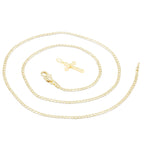 CZ Cross Cubic Zirconia Pendant With Necklace Set 14K Gold Filled
