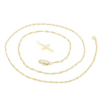 CZ Stone Accurate Cross Cubic Zirconia Pendant With Necklace Set 14K Gold Filled