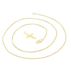 Elegant Cross Cubic Zirconia Pendant With Necklace Set 14K Gold Filled